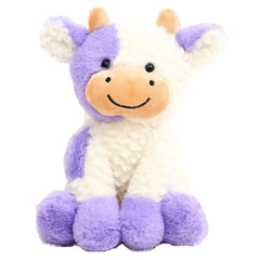 FAYUAKU 9-inch purple cow plush doll for hugging and play