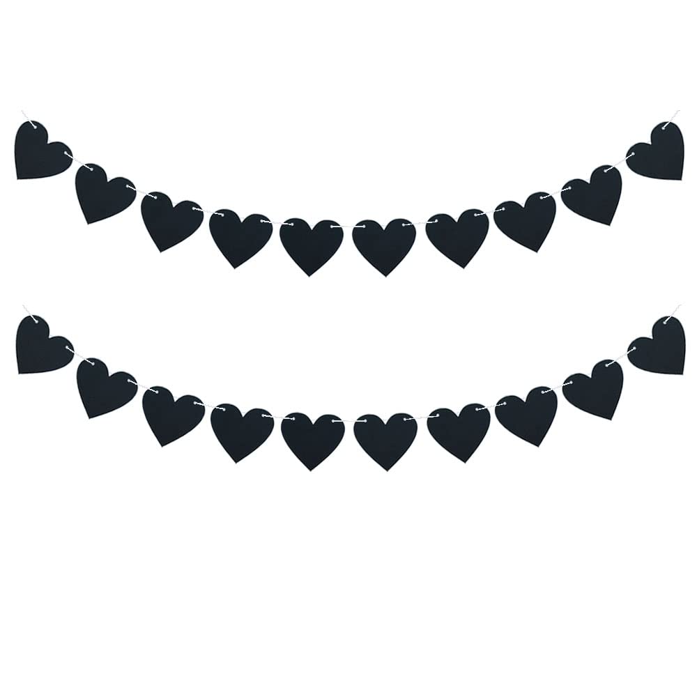 FAZHBARY black felt heart garland package contents for easy party setup