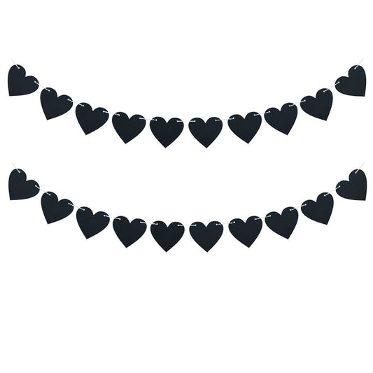 FAZHBARY black felt heart garland package contents for easy party setup
