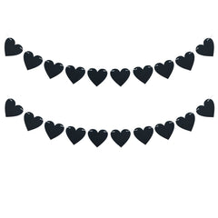 FAZHBARY black felt heart garland package contents for easy party setup