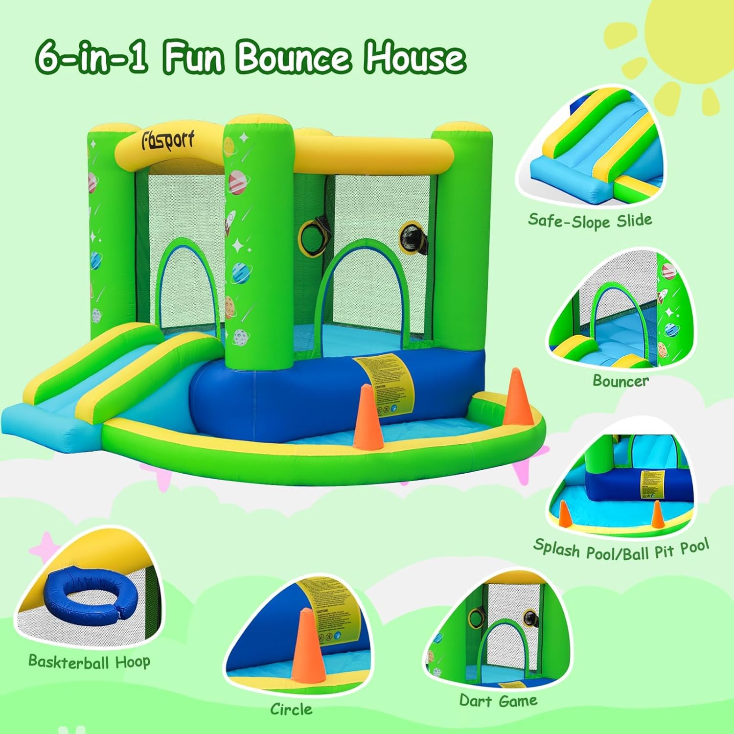FBSPORT ball pit pool invites imaginative play and splash-time water add-on.