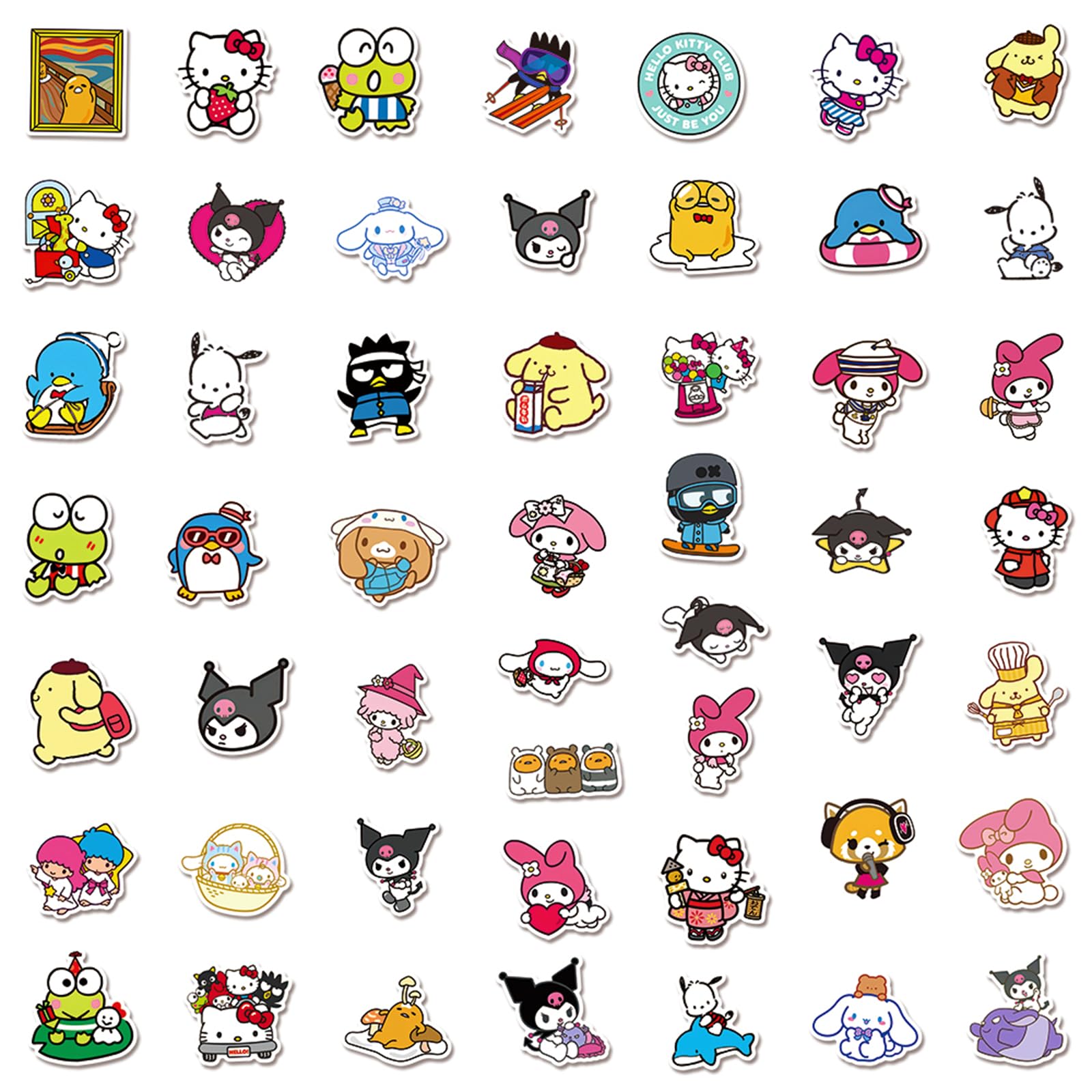 Fcelery Hello Kitty stickers kawaii set for personalizing journals and gadgets.