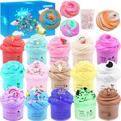 Fcieoihr 15pack butter slime kit packaging for easy gifting and organization.