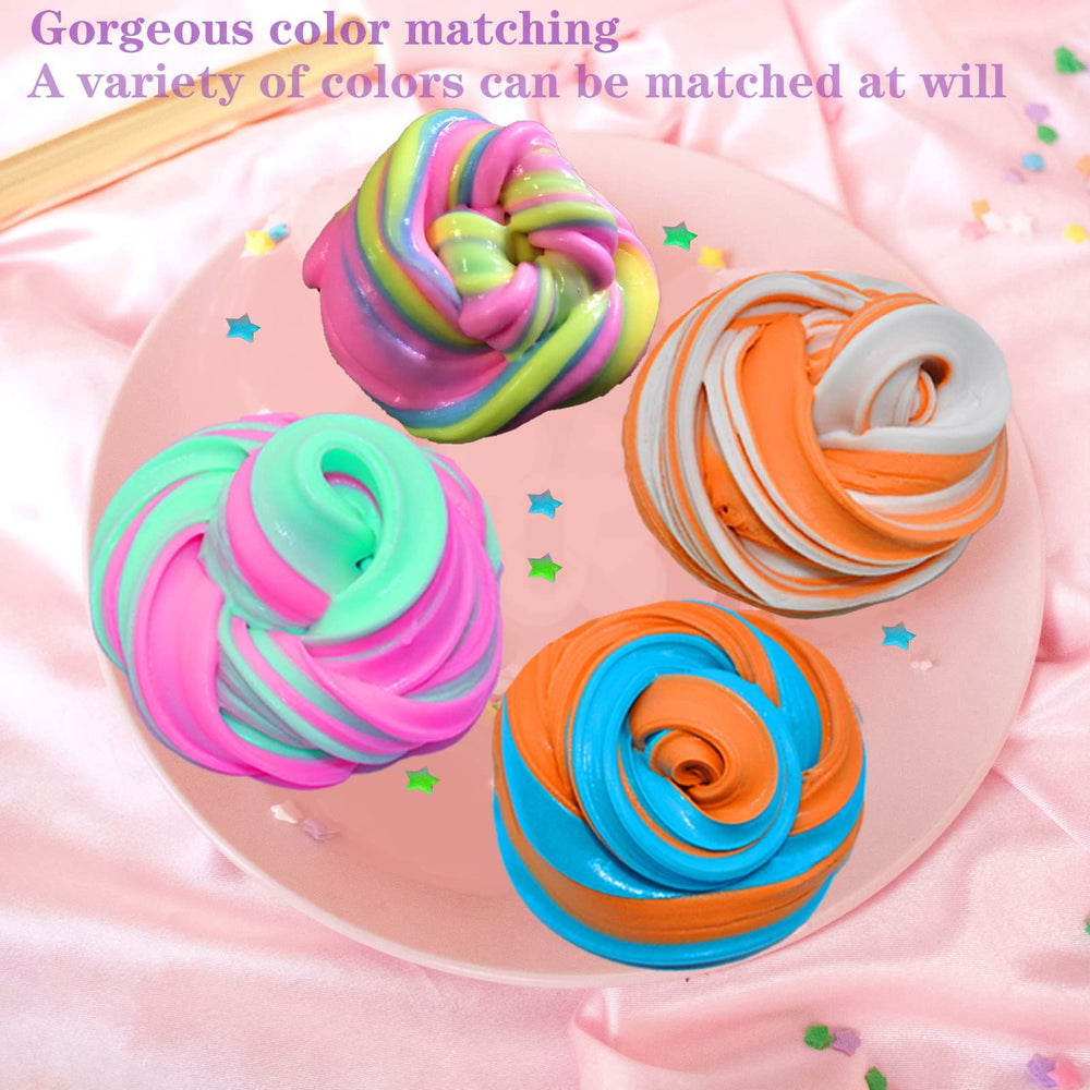Fcieoihr butter slime kit color variations showcased for creative play.