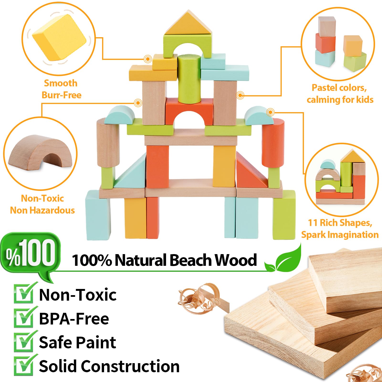 FCSONU Montessori-style blocks support early cognitive development through hands-on exploration