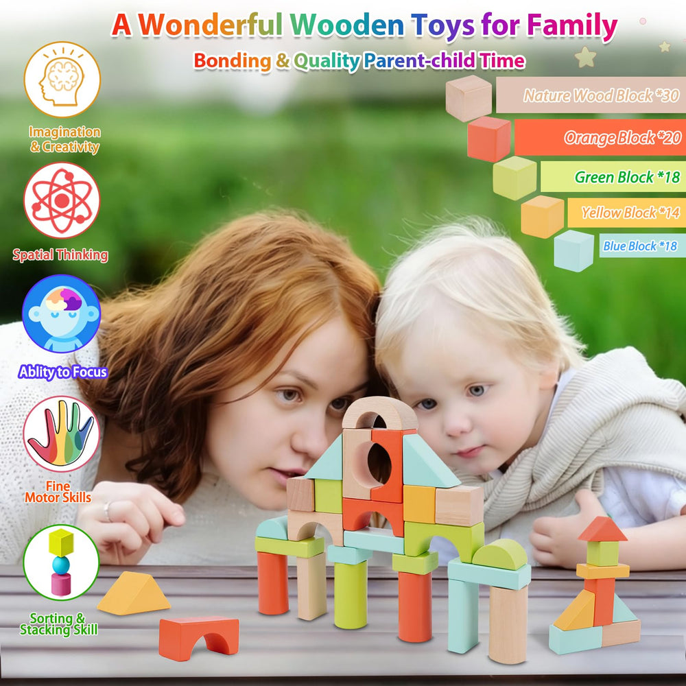 FCSONU toddler blocks tower build promotes stacking balance and concentration