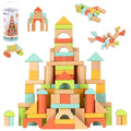 FCSONU wooden blocks 100pcs set for colorful creative building and fine motor play