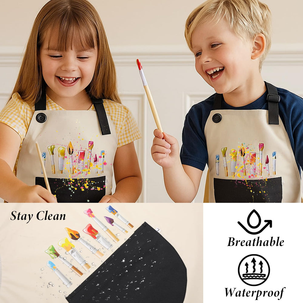 FdcZeyxior kids artist apron used during painting sessions
