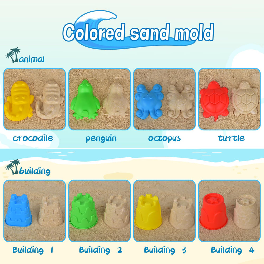 Fegalop animal sand molds encourage creative shapes and storytelling