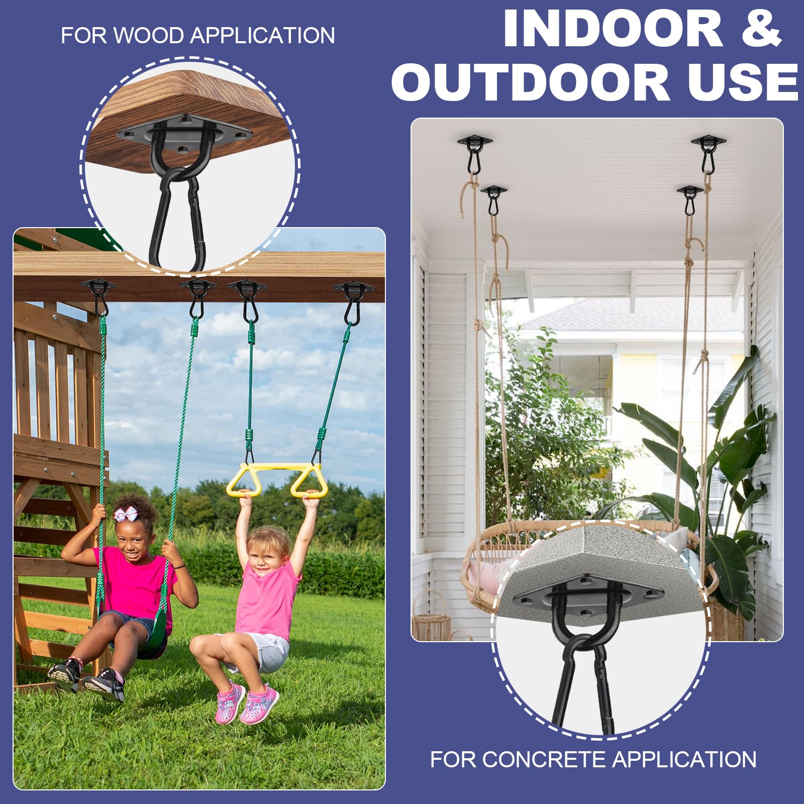 Feanron hammock hooks hardware included with screws and expansion tubes.