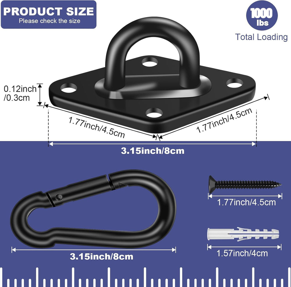 Feanron hammock hooks installation step demonstrates quick ceiling mounting.