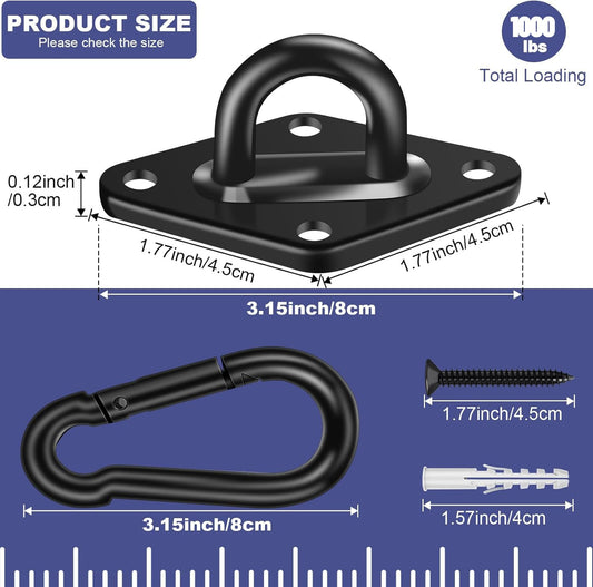 Feanron hammock hooks installation step demonstrates quick ceiling mounting.