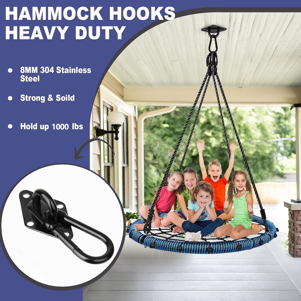Feanron square snap eye hooks close-up ready for secure hammock attachment.