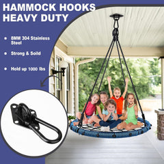 Feanron square snap eye hooks close-up ready for secure hammock attachment.