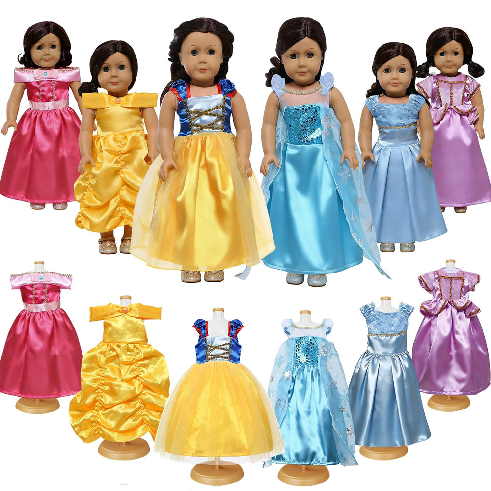 FEAYEA 18-inch doll princess dresses set 6pc for imaginative play and dressing fun