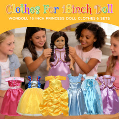 FEAYEA 18-inch doll outfits 6pc showcasing vibrant colors for creative storytelling