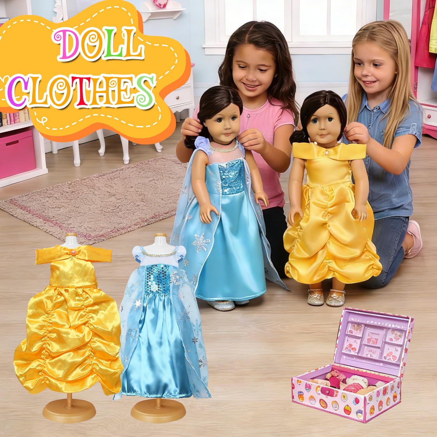 FEAYEA 6-piece doll dress set encourages creativity and fine motor skills