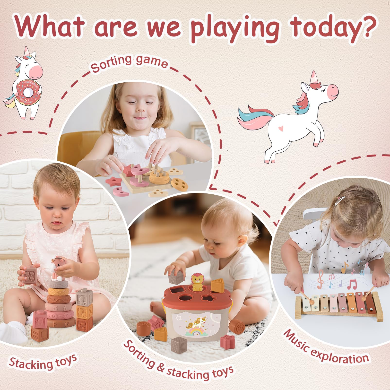 FEBALHS blocks in boho colors support shape matching and color recognition