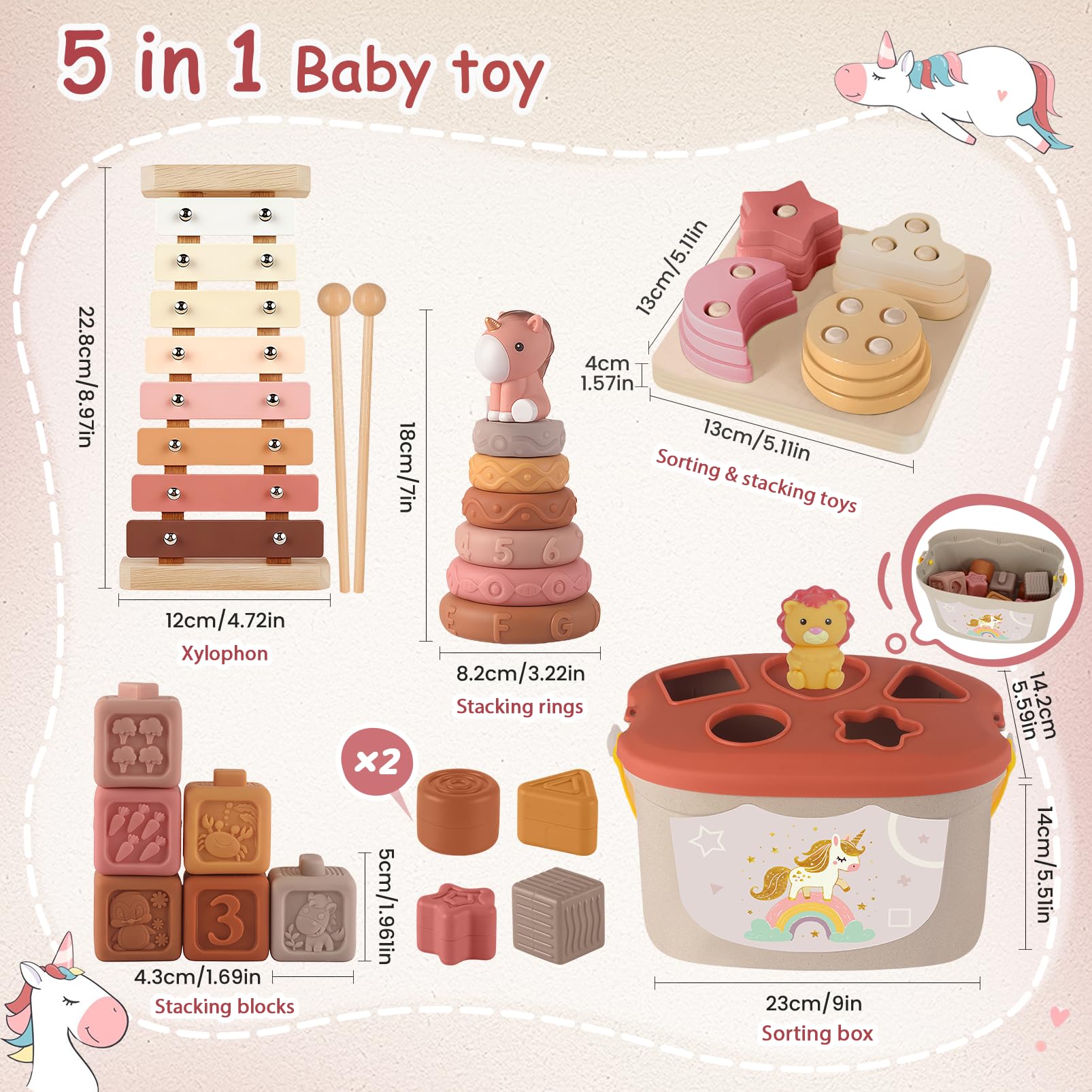 FEBALHS shape sorter bucket for sorting and cognitive engagement