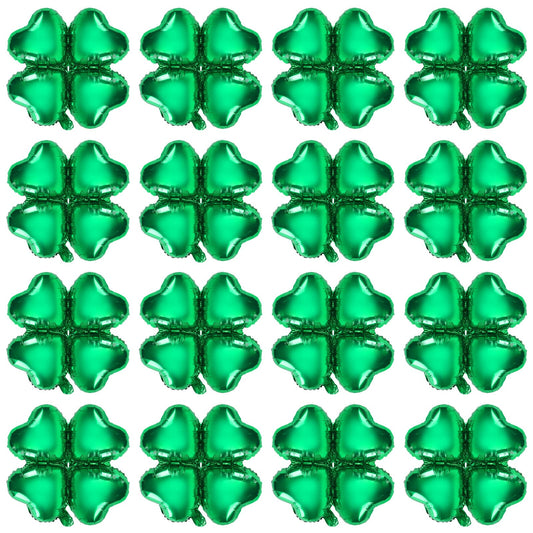 FEBSNOW 18-inch shamrock foil balloons for a vibrant St. Patrick's backdrop