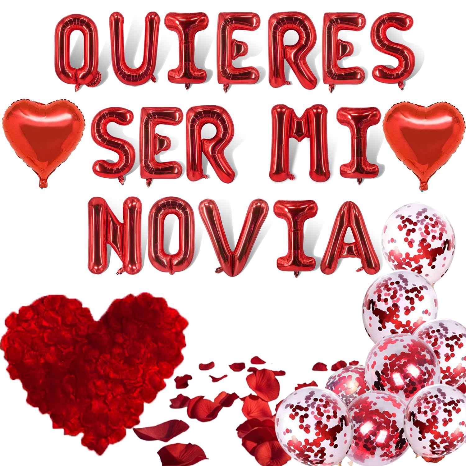 Fecuheko QUIERES SER MI NOVIA 16-inch letter balloons for a romantic proposal.