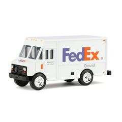FedEx Ground 1/64 scale truck front view showcasing iconic livery for display.