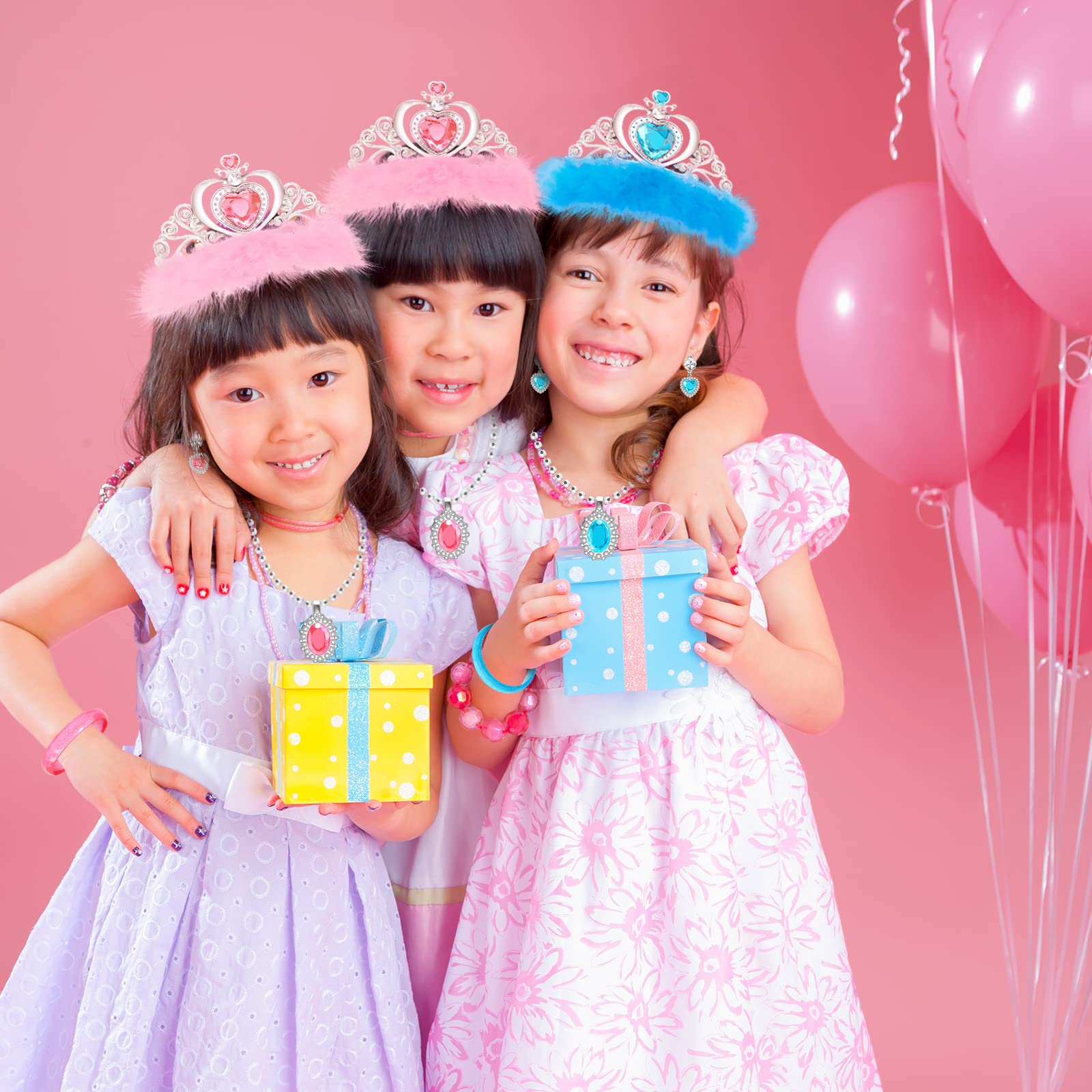 Fedio Princess Dress Up Shoes Set fluffy-feather upper adds magical texture