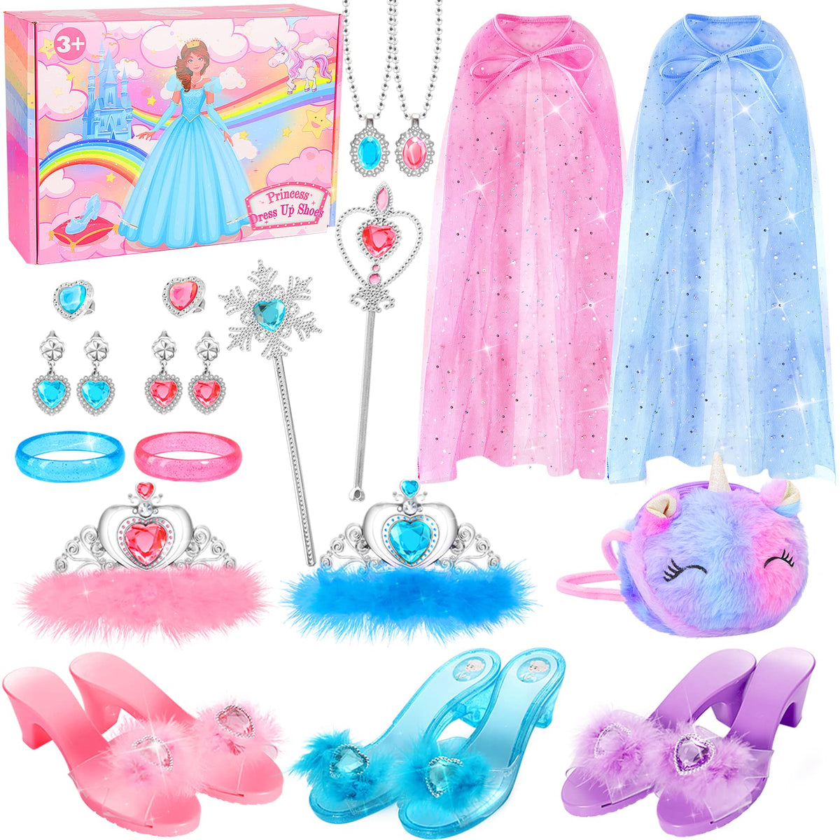 Fedio Princess Dress Up Shoes Set pink shoes showing soft, comfortable fit for ages 3–6