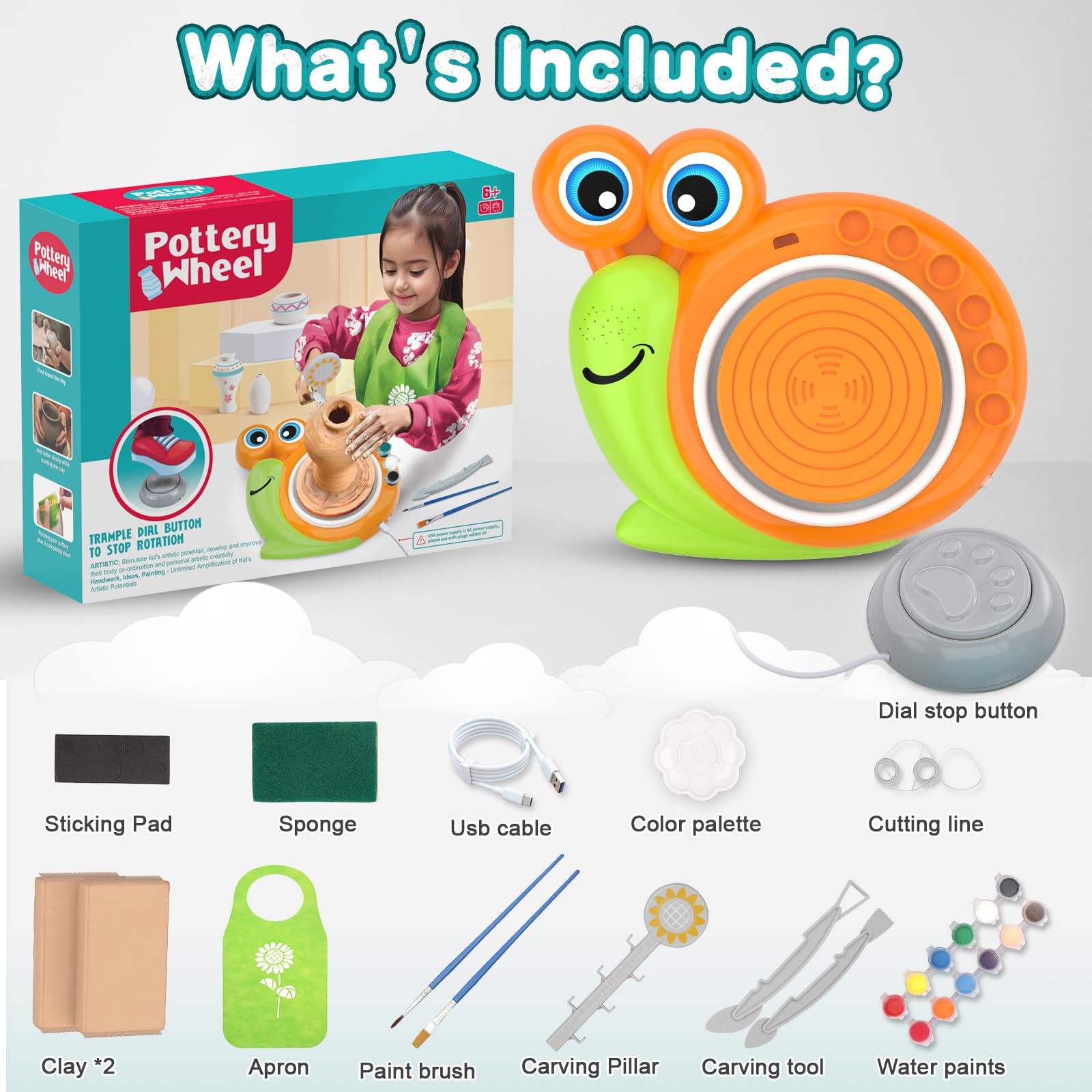 Fedonak kids pottery kit paint colors arranged for easy, vibrant decorating sessions.