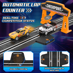 Fedonak slot car track curve section improves turning precision