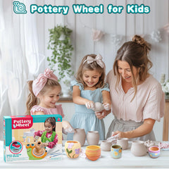 Fedonak water tray facilitates easy cleanup during mini pottery sessions.