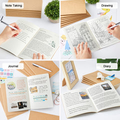 Feela kraft notebook in hand shows portable everyday writing for school or work.