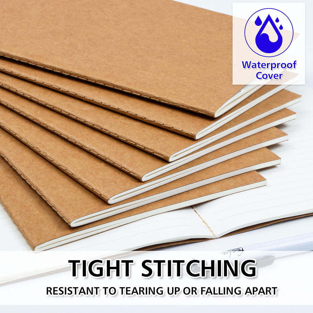 Feela sturdy stitching A5 notebook close-up emphasizing lay-flat design for easy writing