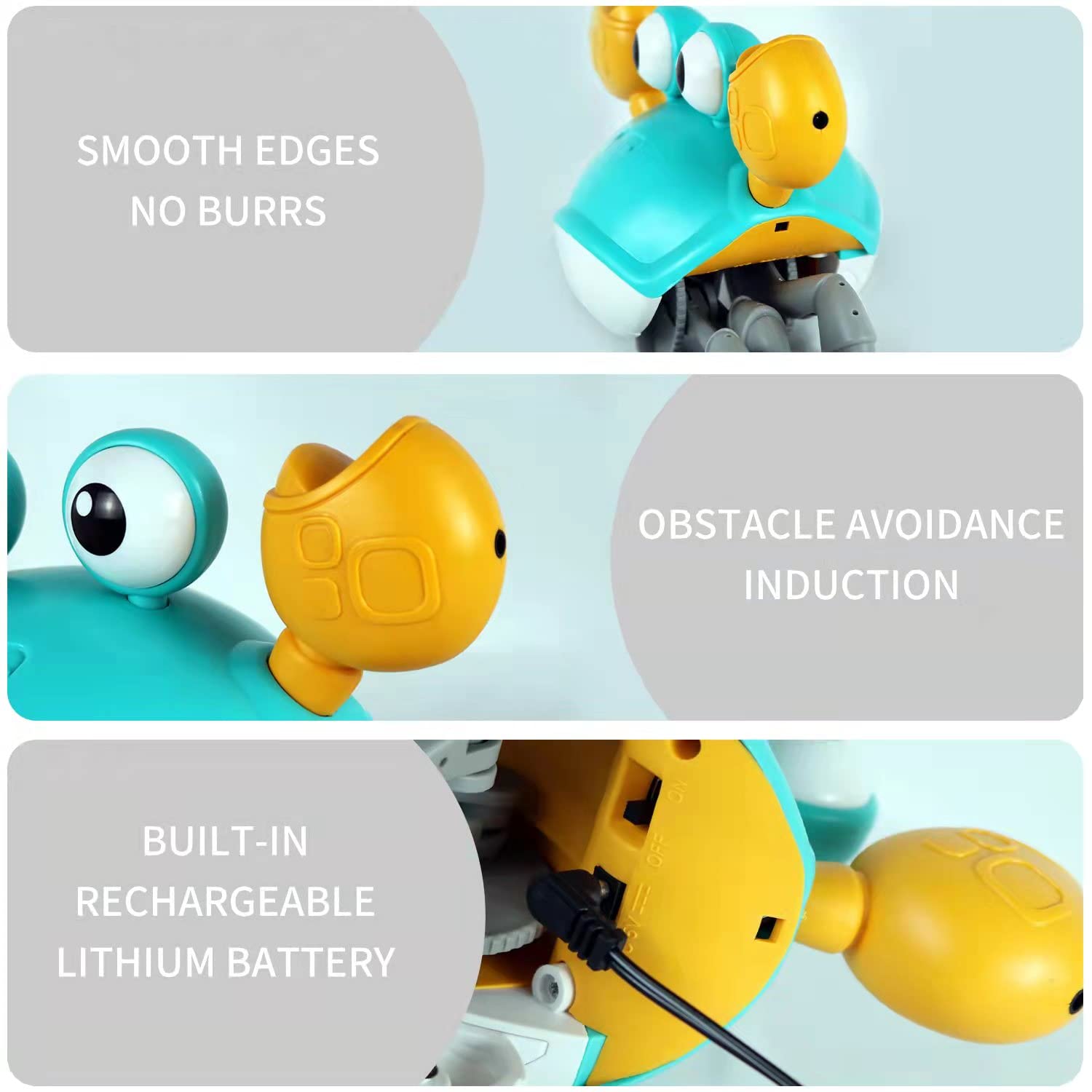 Feelguy Crawling Crab Toy tummy-time use supports visual tracking