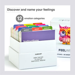 FeelWise 156 emotion cards spread showing a wide range of feelings.