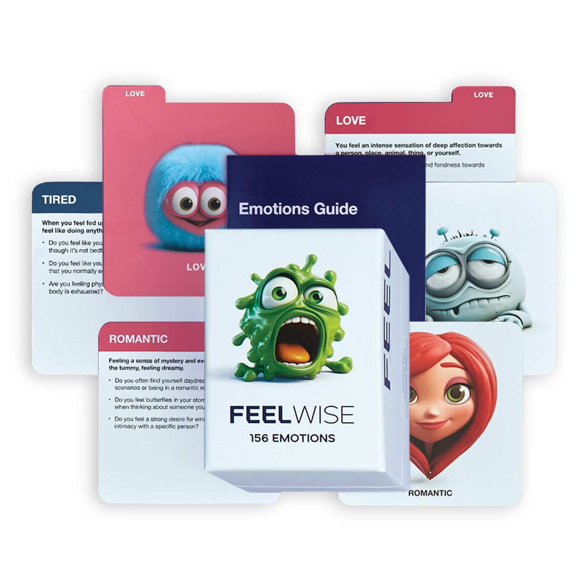 FeelWise 156 Emotions Box Open illustrates a tool for emotional self-awareness and growth.