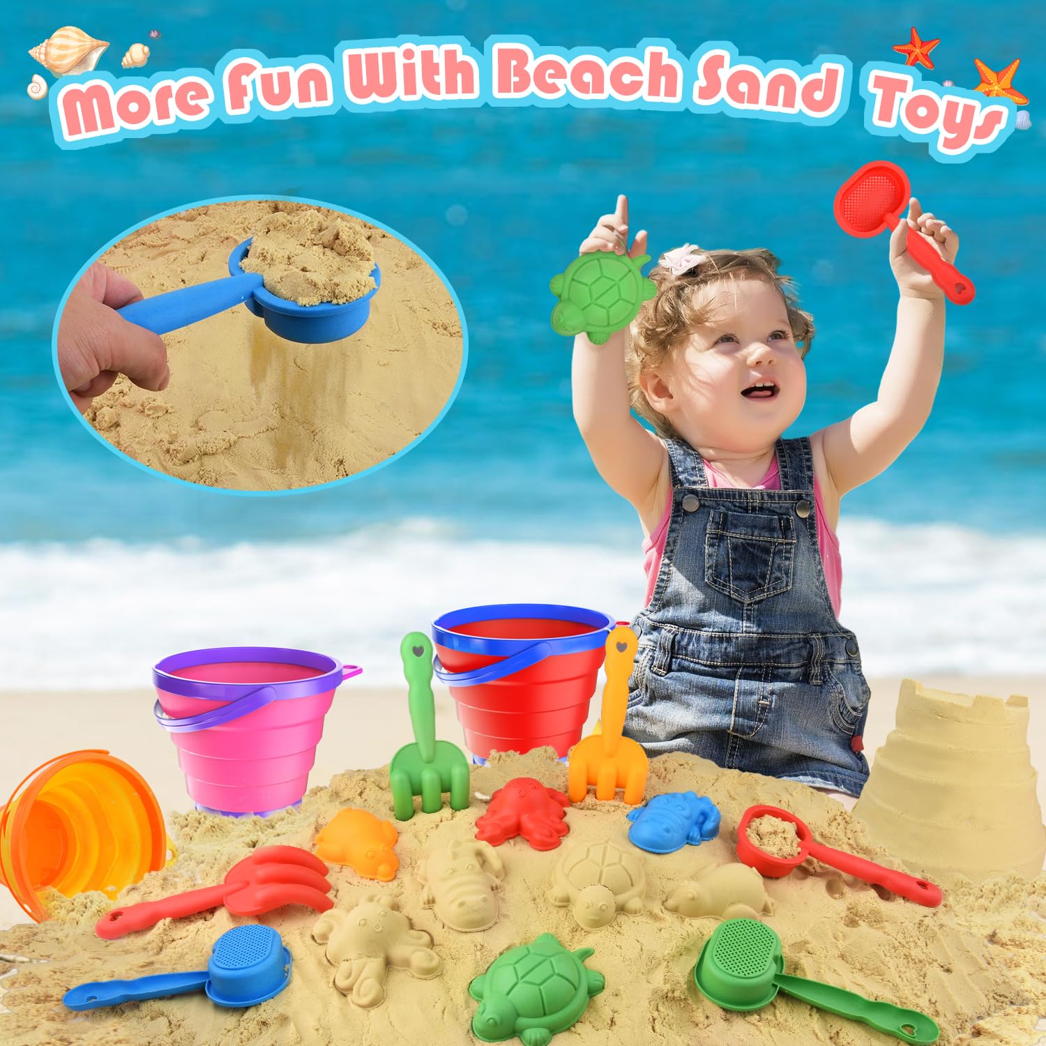 Fegalop all-in-one sand toys compact for carefree outings.