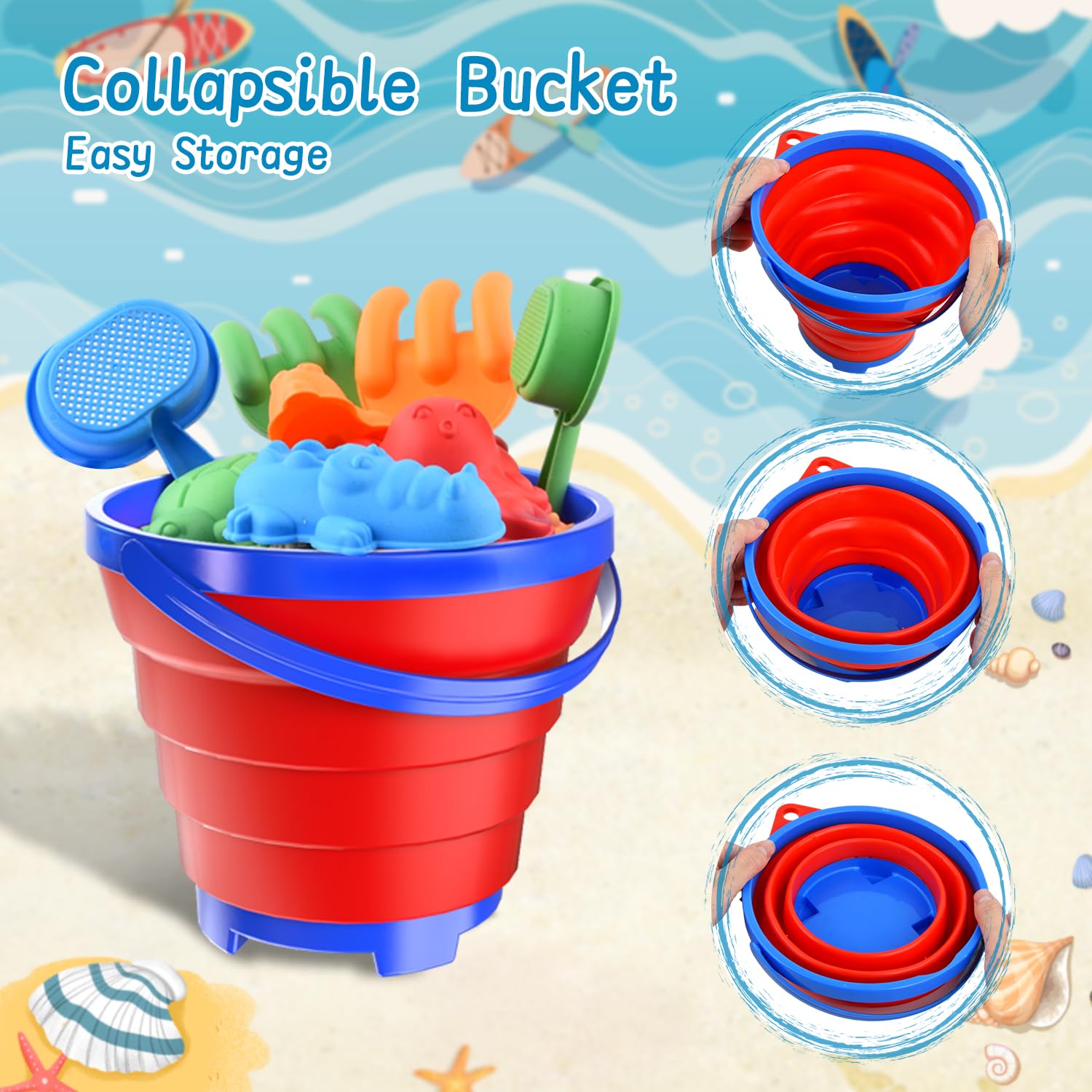 Fegalop mesh beach bag keeps toys organized and dry.