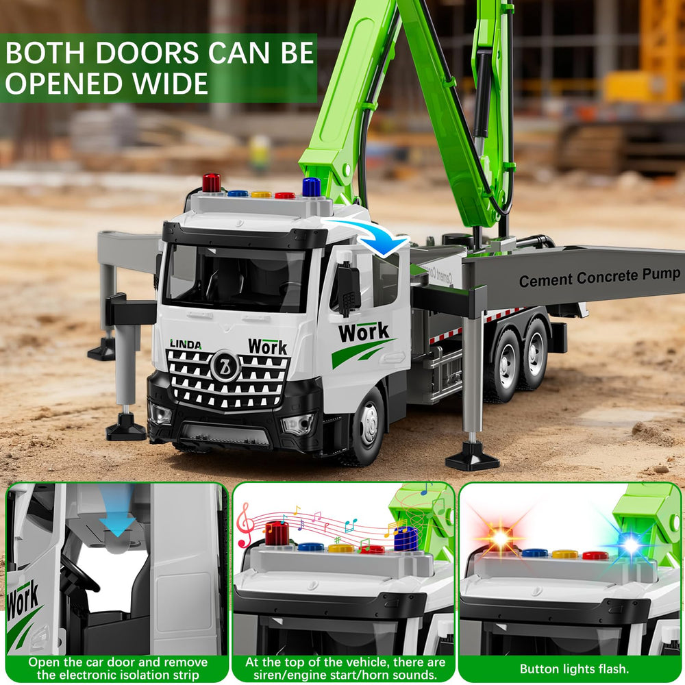 FEIDAMA cement pump truck cabin doors open for authentic access