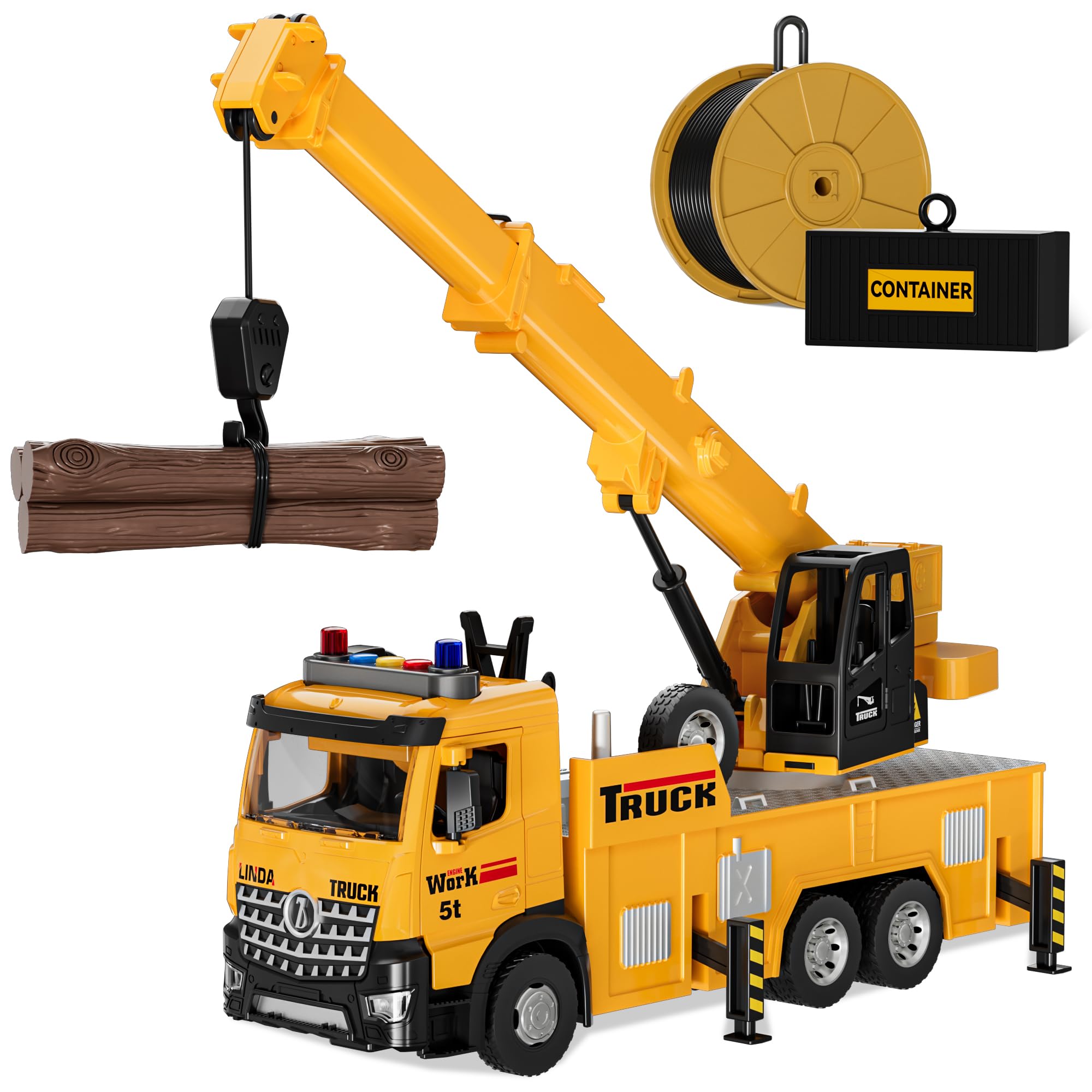 FEIDAMA mobile crane toy front view for immersive 1:64-scale construction play