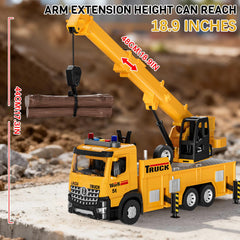 FEIDAMA mobile crane toy side view highlights movable joints for dynamic posing