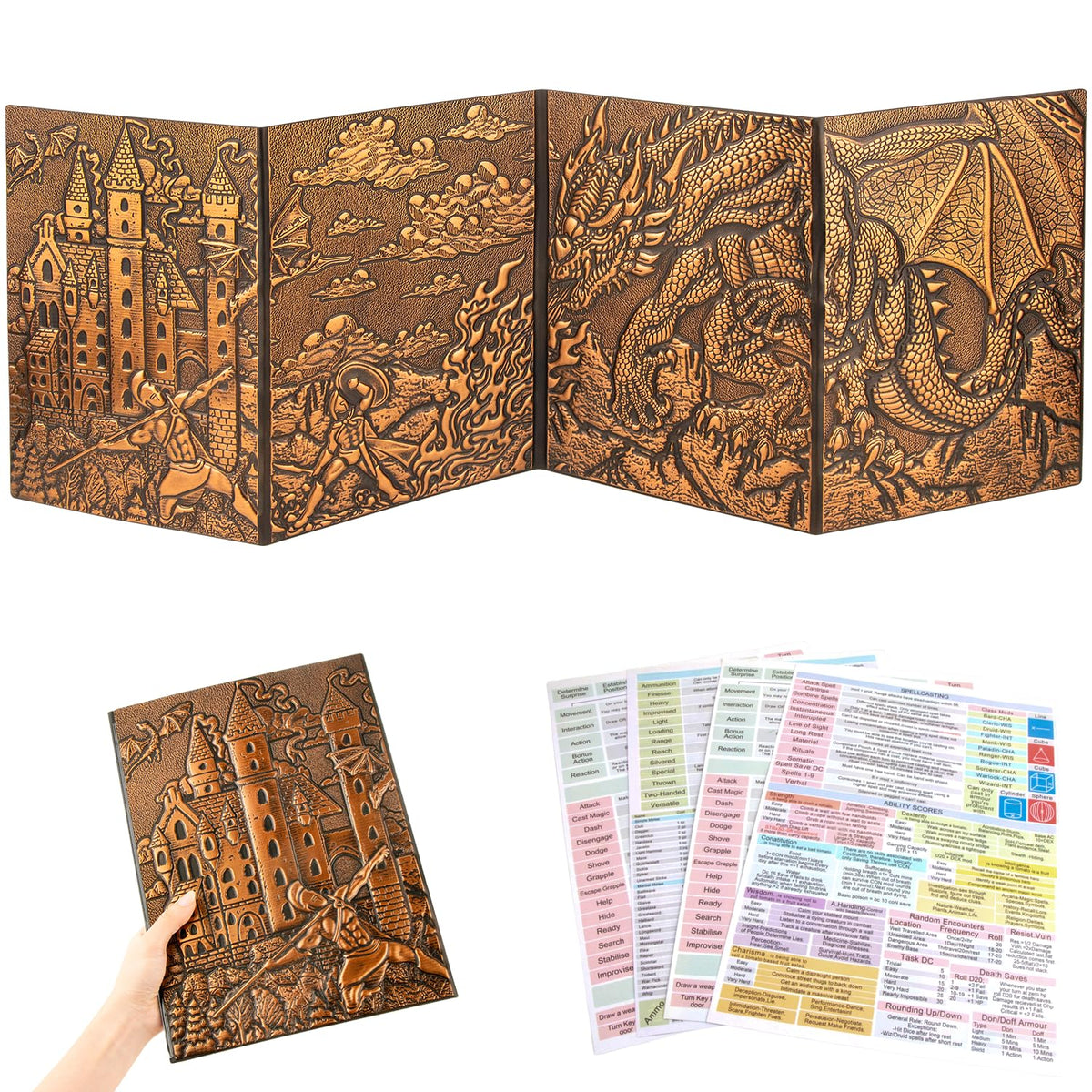 FEIDIAO DND DM Screen with 3D embossed cover enhances immersion.