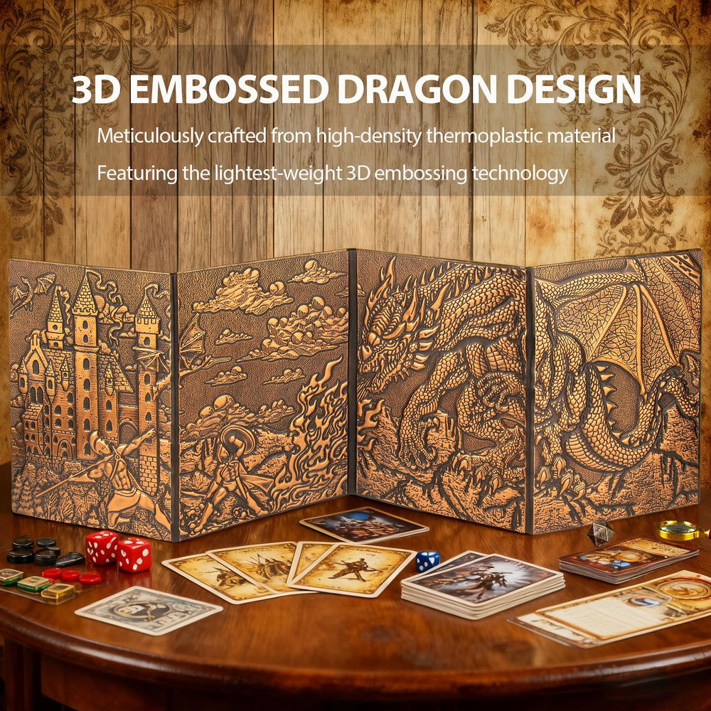 FEIDIAO DND DM Screen transparent pockets allow writable updates.