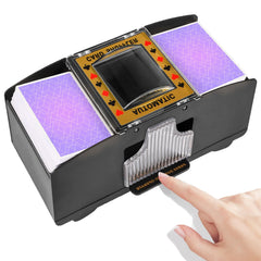 FEIERYA automatic card shuffler ready to shuffle two decks for faster game setup
