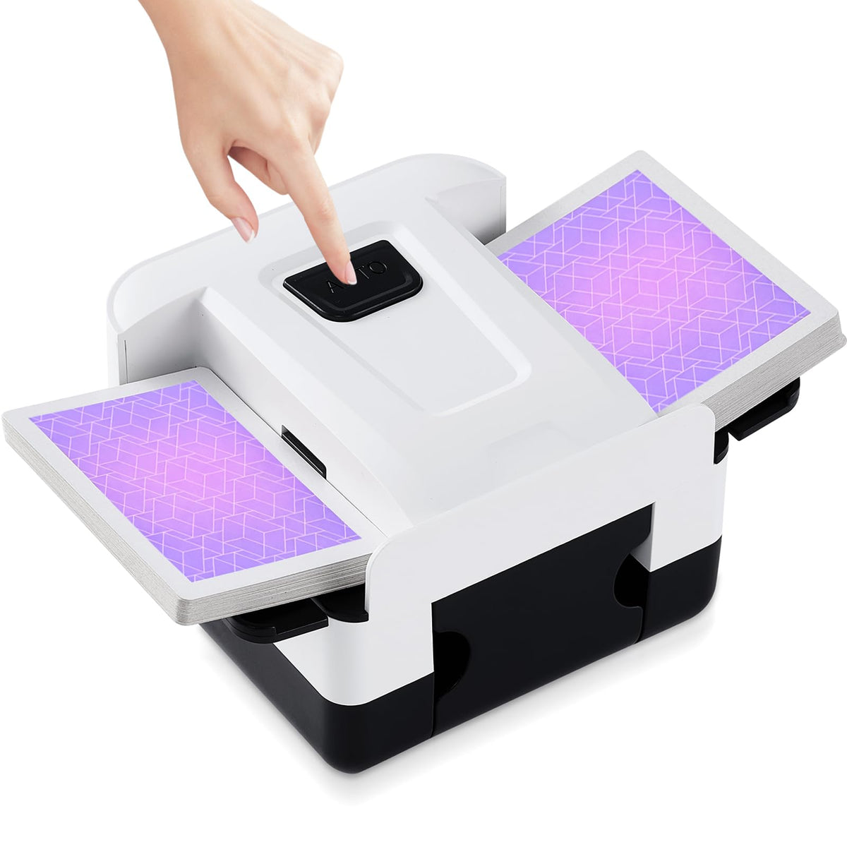 FEIERYA Card Shuffler dual-deck setup for quick game prep