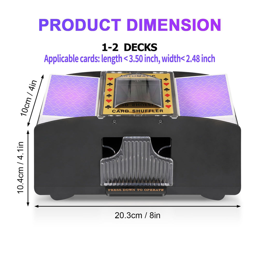 Compact portable design of FEIERYA shuffler fits neatly on any table
