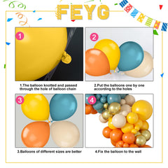 FEYG balloon arch centerpiece in boho colors for baby showers and birthdays