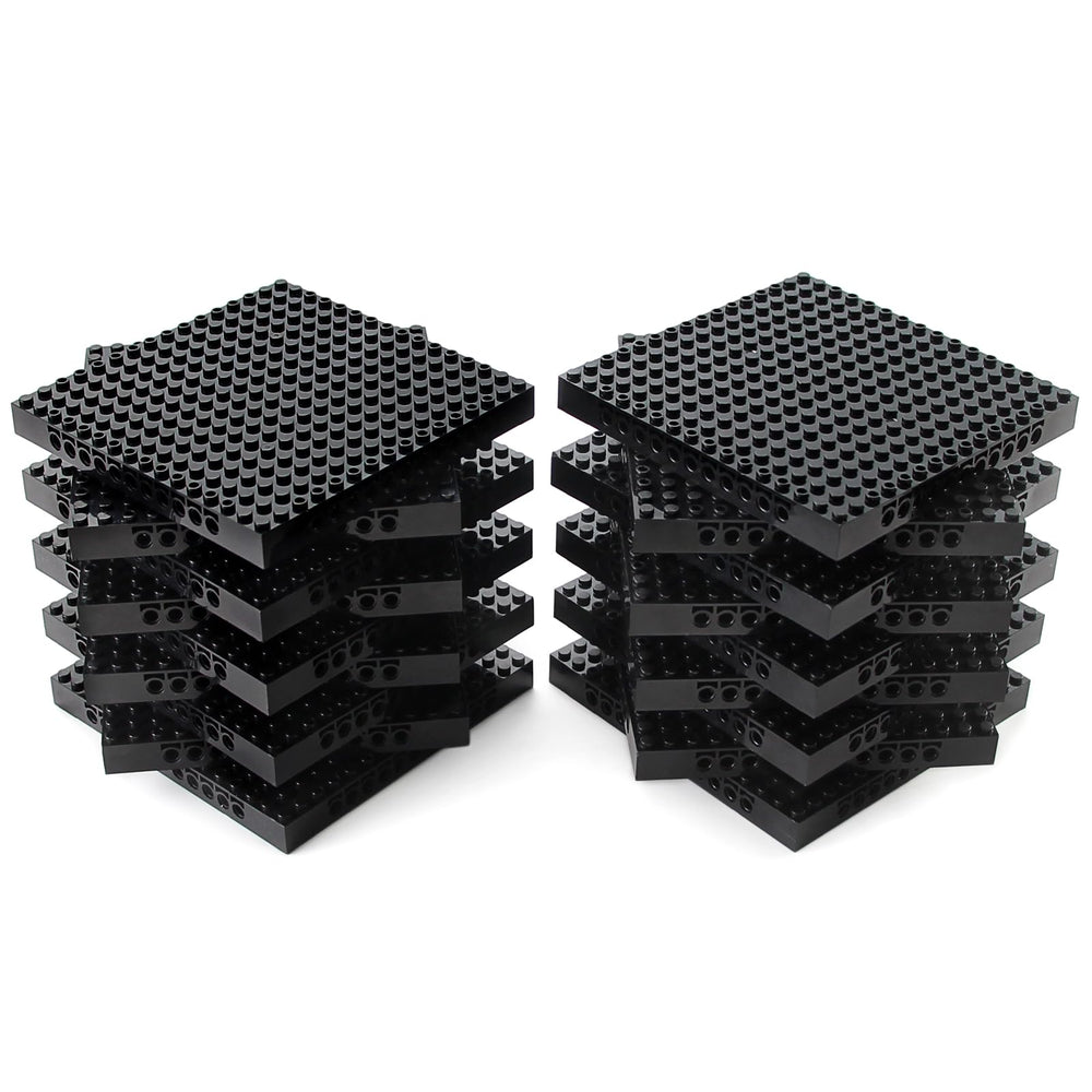 Feleph base brick 16x16 black plate with holes and pins for pixel art projects.
