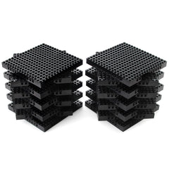 Feleph base brick 16x16 black plate with holes and pins for pixel art projects.
