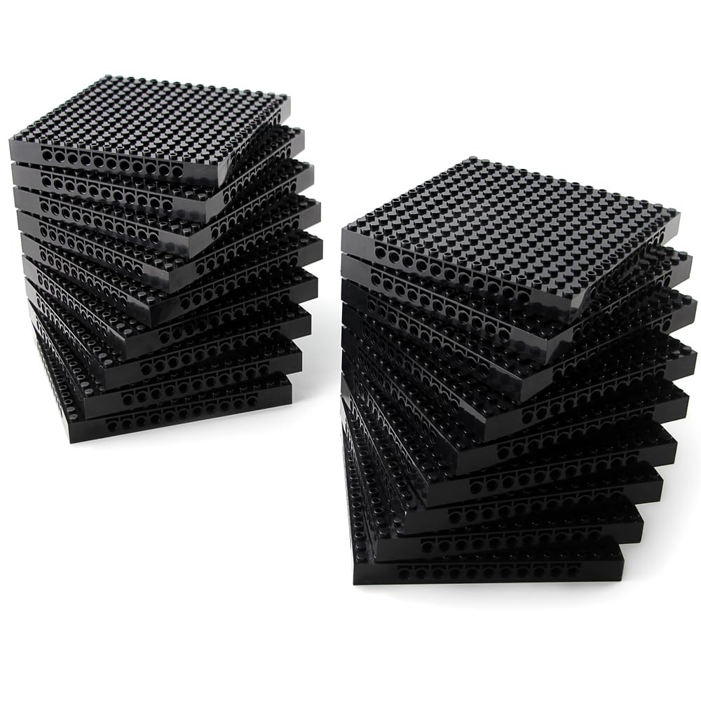 Feleph black plate with holes aids versatile brick builds.